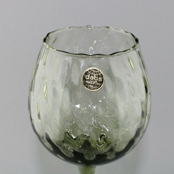 MCM Dabs Italy Light Green Blown Glass Tall Stem - Picture 8 of 12